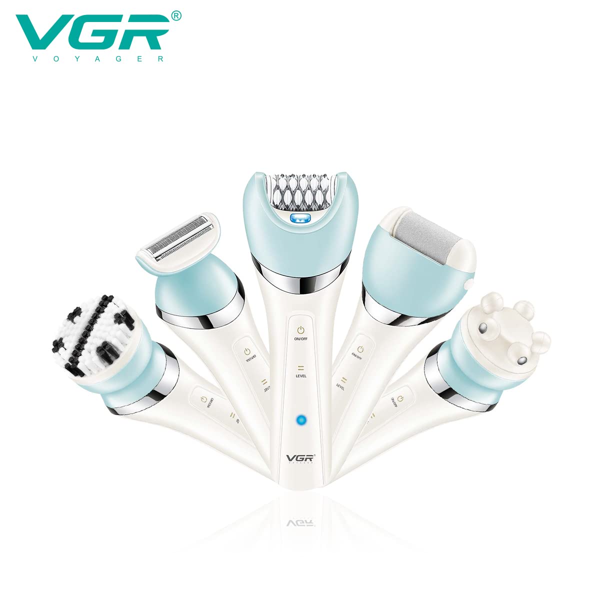 VGR V703 5-in-1 Women‚Äôs Grooming Kit ‚Äì Shaver, Trimmer, Facial & Body Massager | Waterproof - Medaid International
