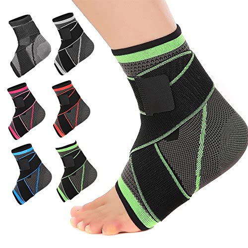 Mklhavb - 3D Weave Elastic Ankle Support Sleeve, Compression Fit, Durable Nylon