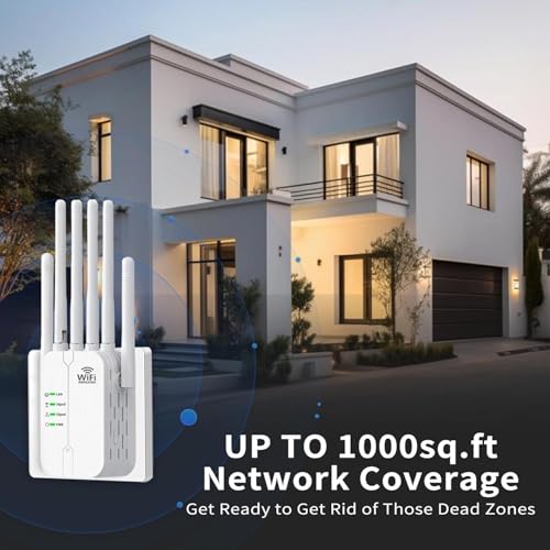 Tbnevig - 2025 WiFi Extender with 6 Antennas, 11000 Sq. Ft. Coverage, Ethernet Port