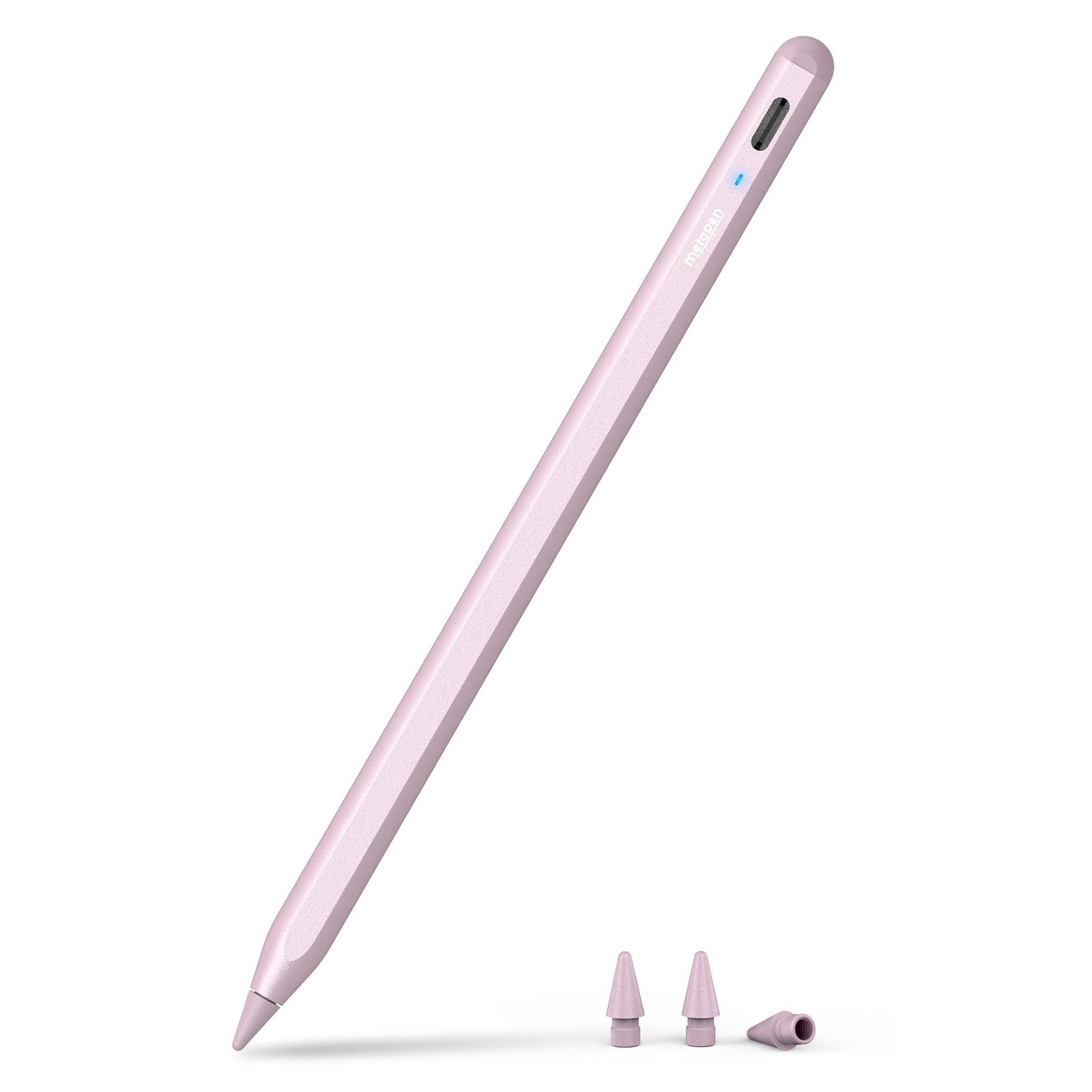 Metapen Pencil A8 for Apple iPad 2018-2025, (2X Faster Charge), Tilt Sensitivity, Pixel Precision, Stylus Pen for iPad 11/10/9/8/7/6th Gen, Pro 12.9/11/13-inch M4, Air 3/4/5/M2/M3, Mini 5/6th, Pink - Medaid International