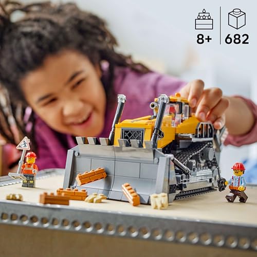 LEGO City 60466 Yellow Bulldozer Toy Birthday Present Blocks Boys Girls Children 8 Years Old 9 Years Old 10 Years Old Elementary School Building Vehicle Car Mini Car Mom Father - Medaid International