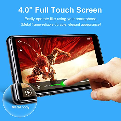 Tengsen - Bluetooth 5.0 MP3 Player with 4.0" Touchscreen, 16GB Storage, FM Radio