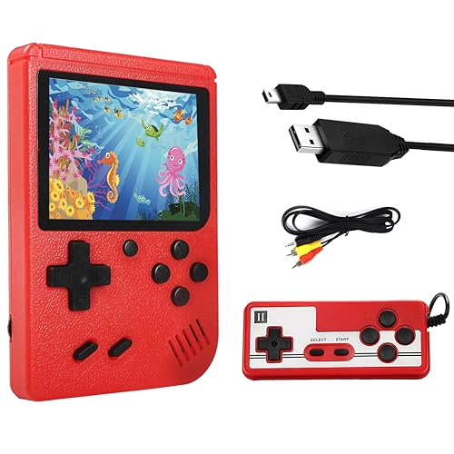 Flechozo - Retro Handheld Game Console with 500 Classic Games, 3.0" LCD Screen, TV Connection, Dual Player Support