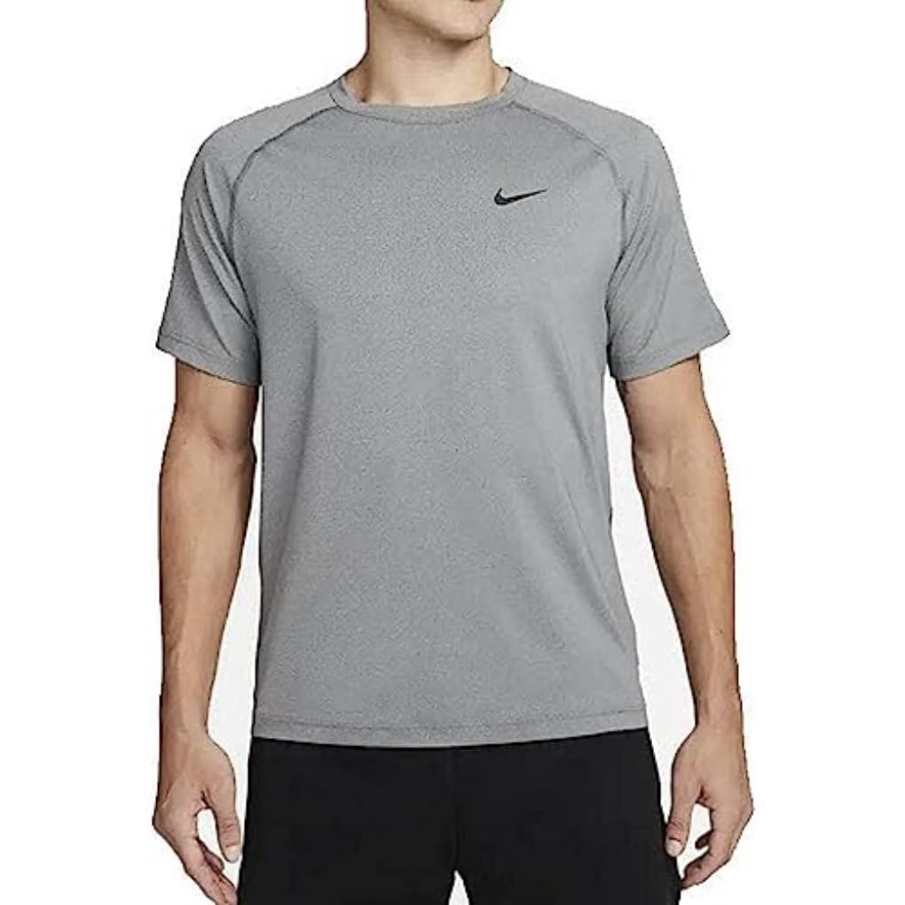 Nike Men's Ready Dri Short Sleeve Fitness Top, Smoke Grey/Heather/Black - Medaid International