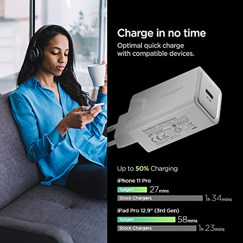 Spigen - 27W PD USB C Charger for Fast Charging, Compatible with iPhone & Galaxy
