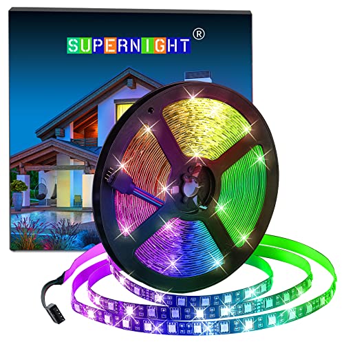 Supernight - 32.8ft RGB LED Strip Lights, 600 LEDs, Color Changing, Black PCB