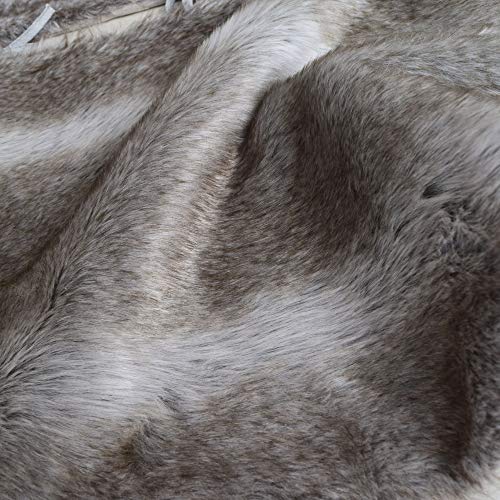Gireshome Deluxe Grey Brown Multi Colors,Grey Stripe and Beige Grey Mixted Color Faux Fur,Extra Large Christmas Tree Skirt -48inch - Medaid International