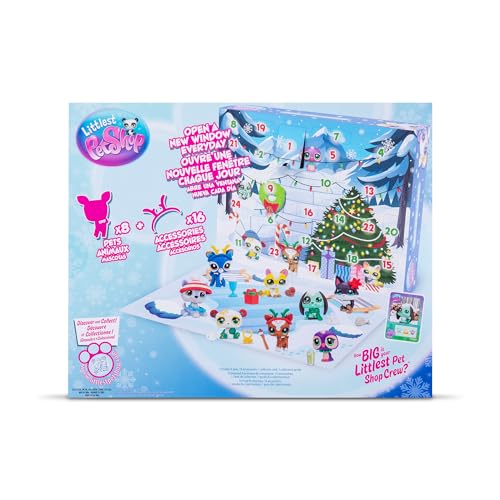 Littlest Pet Shop - Deluxe Holiday Calendar - Series 4 Advent Calendar -Gen 7 Authentic LPS Bobble Head Toy Figure, Collectible Toy Animal, Ages 4+ - Medaid International