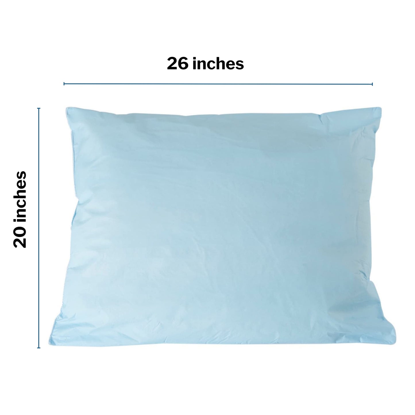 McKesson Medical Pillow [1 Count] Limited Reusable Hospital Bed Pillows, Fluid Moisture and Stain-Resistant, Blue, 20 in x 26 in - Medaid International