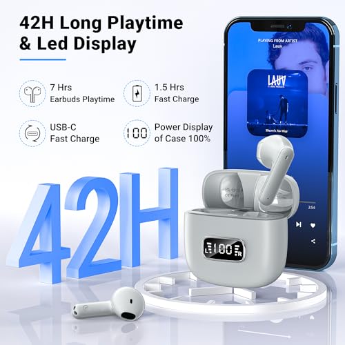 Godyse - Bluetooth 5.3 Wireless Earbuds with 4 Mic HD Calling & 42H Playtime