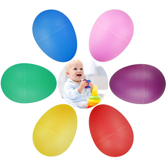 Chudian 24 Pezzi Uova Giocattolo Uova Maracas Uova Plastica Pasqua Uova Giocattolo per Bambini Uova Giocattoli Strumenti Musicali Favori Festa Forniture Musicali Giocattoli (6 Colori, 4 5,6 cm) - Medaid International