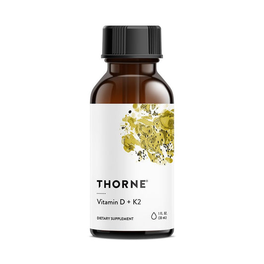 THORNE - Vitamin D + K2 Liquid with a metered Dispenser - Vitamins D3 and K2 to Support Healthy Bones and Muscles* - 1 Fl Oz (30 ml) - 600 Servings - Medaid International