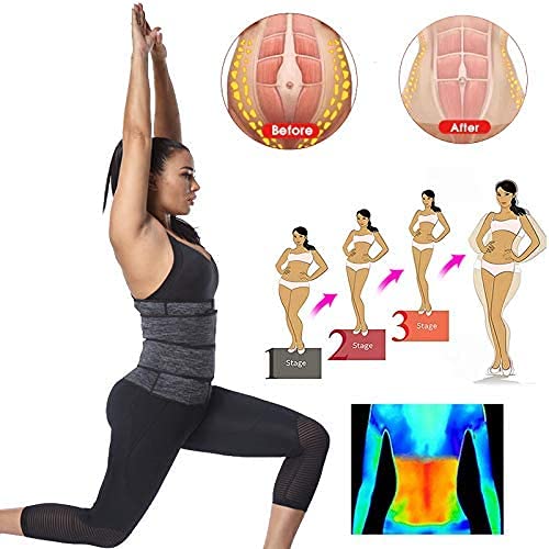 Sexywg - Sweat Waist Trainer Belt for Women, Neoprene Sauna Trimmer, Double Straps Black, XL