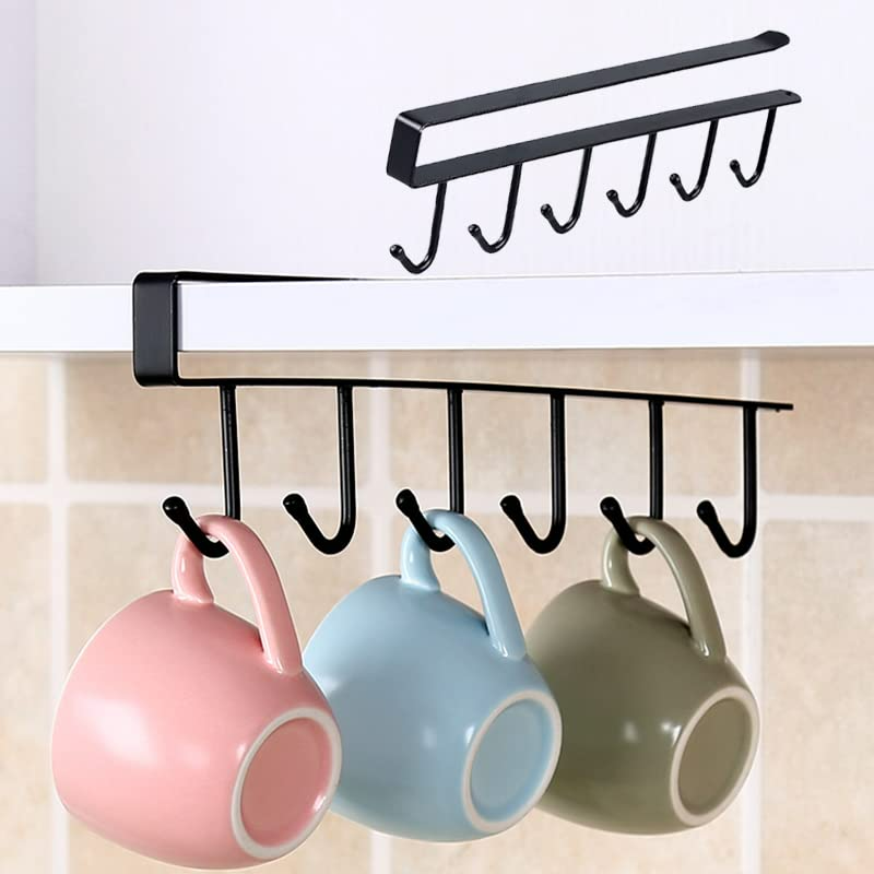 Convenient Clip Hook Iron 6 Hook Storage Rack Cabinet Metal Frame - Medaid International