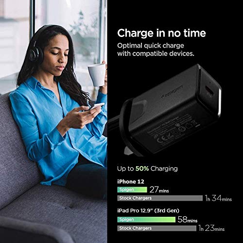 Spigen - 27W USB-C Fast Charger with Power Delivery for iPhone & Galaxy