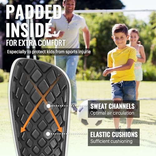 Northdeer Soccer Shin Guards for Kids Adults. Sleeves with Optimized Insert Pocket - Protective Soccer for Boys Girls Men|B09SHB7XK6
