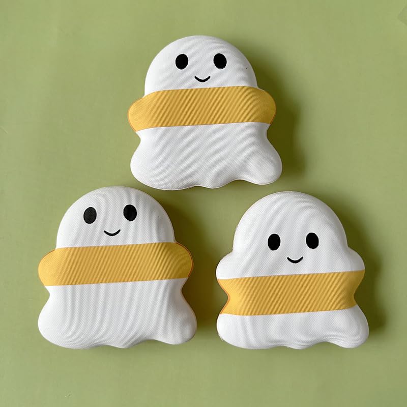 2PCS Mini Ghost Finger Makeup Sponge Cute Sponges Blender Powder Puff Cosmetic Foundation Air Cushion Blush Puffs,yellow - Medaid International