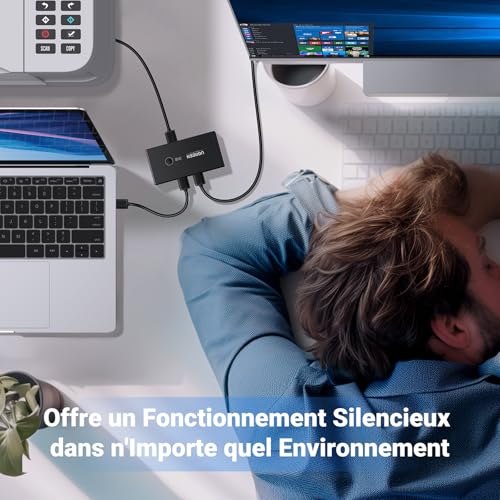 UGREEN - USB 2.0 Switch 4 Ports for 2 PCs, Easy Keyboard & Mouse Sharing