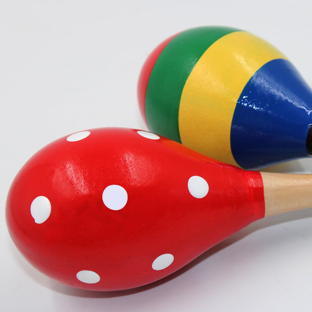 4 قطع ماراكاس ليفلوكس 2 نمط ماراكاس آلات الإيقاع اليدوية (الوان حمراء وفاخرة) - Medaid International