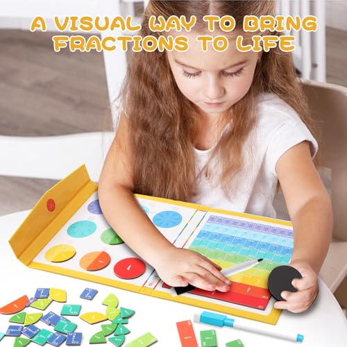 Fipke - 102 Pcs Magnetic Fraction Puzzle for Kids, Engaging Learning Tool