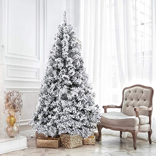 4/5/6/7FT Artificial Christmas Tree, Premium Spruce Snow Flocked Artificial Holiday Xmas Tree, Rich Branch Tips, Metal Stand, Christmas Decoration for Home, Office, Party,120cm/4ft - Medaid International