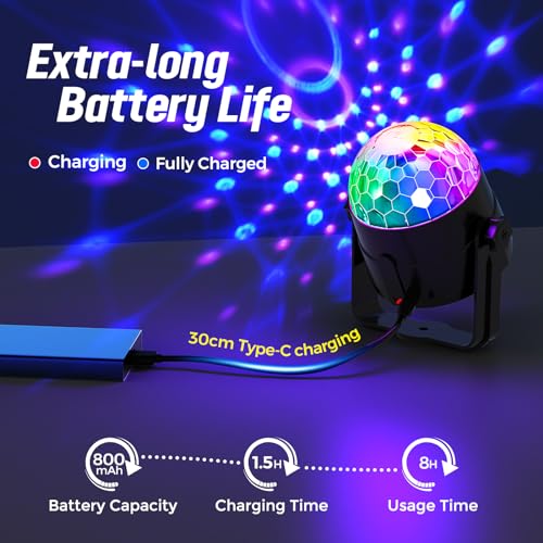 Gobikey - Rechargeable Music Controlled Disco Ball Light with Remote & USB-C Charging
