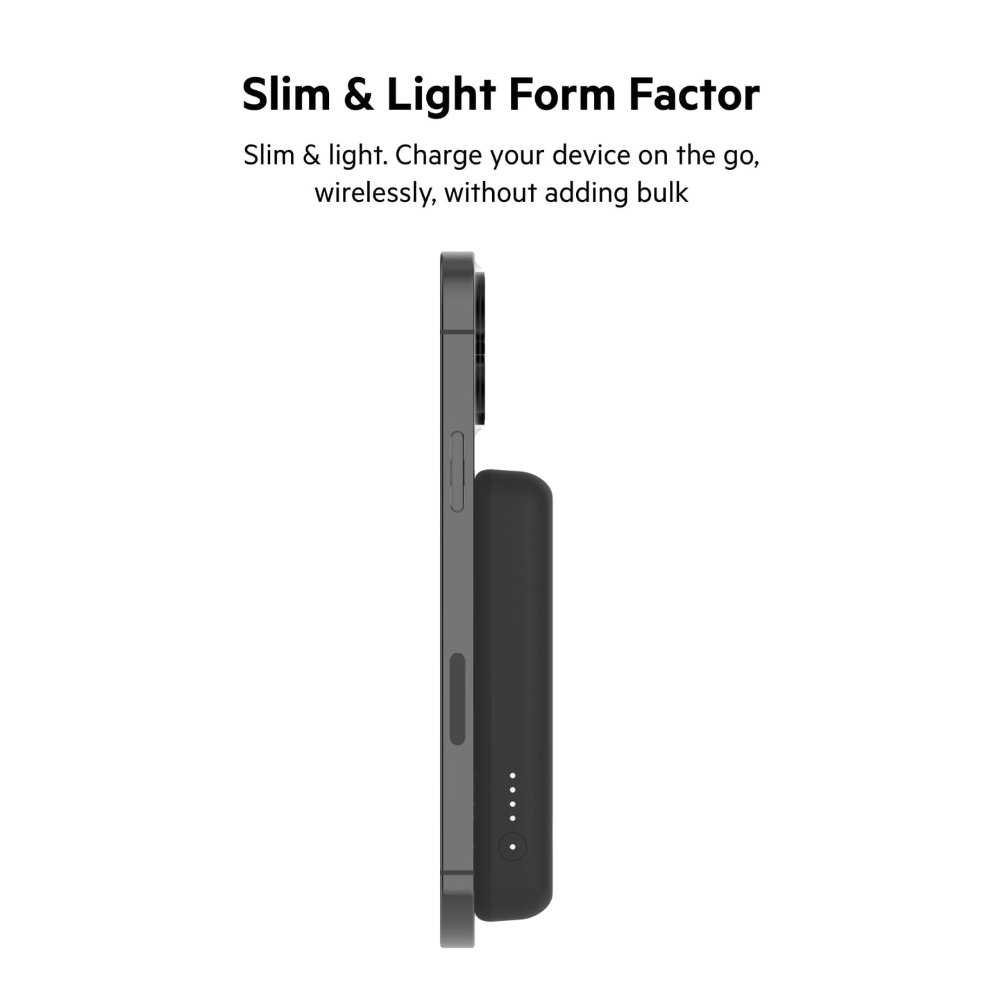 Belkin Portable Charger, Wireless Power Bank 5000 mAh MagSafe Charger 7.5W, Built-in Pop-up Kickstand - Compatible w/iPhone 17, Air, Pro, ProMax, AirPods, Apple Watch, Google Pixel 10, etc. - Black - Medaid International