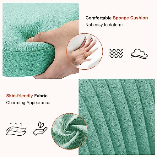 Sweetcrispy Armless Office Chair, Modern Fabric Home Office Desk Chairs with Wheels Adjustable Swivel Task Computer Vanity Seat for Small Spaces - Medaid International