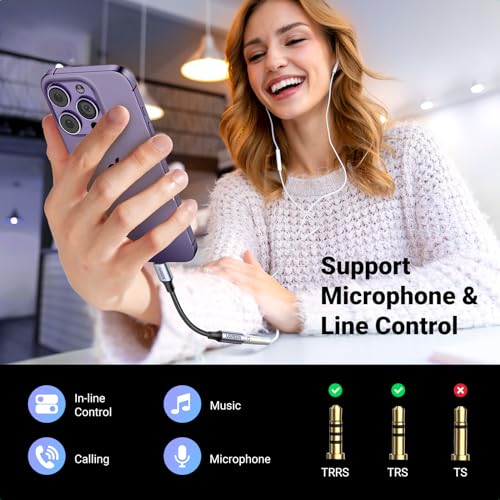 Ugreen - MFi Certified Lightning to 3.5mm Headphone Adapter, Compatible with iPhone 14/13/12/11, Grey