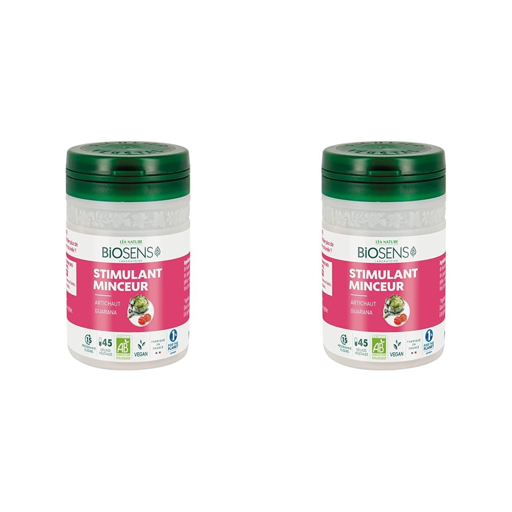 Biosens - Gélule végétale Stimulant Minceur - Artichaut et Guarana - Certifié Bio AB Vegan - Fabriqué en France - Actifs 100% Végétaux - Programme de 15 jours - 45 gélules (Lot de 2) - Medaid International