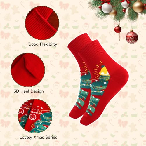 Christmas Socks for Women, Practical Cute Ankle Sock with Santa Claus, Christmas Socks with Festive Prints for Daily (Grey) - Medaid International