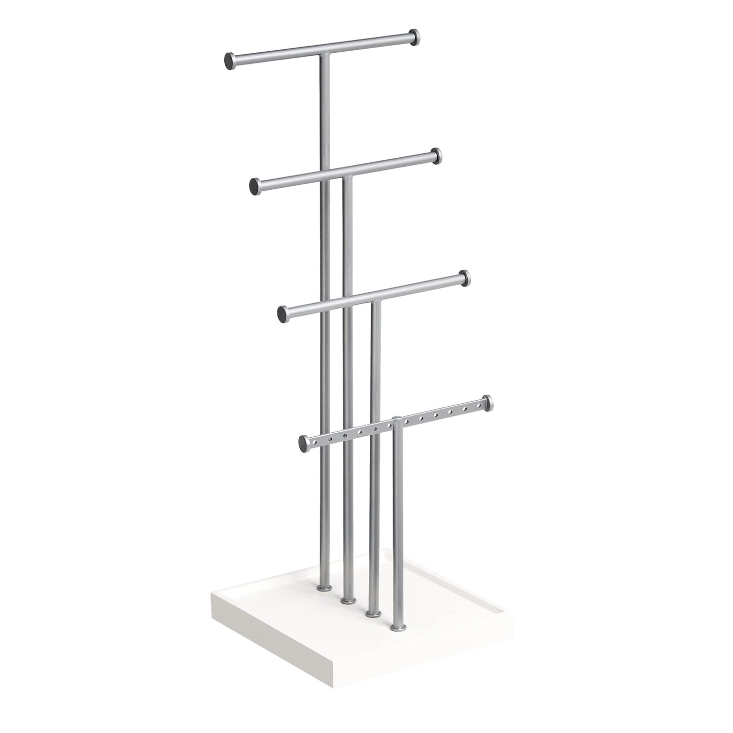 Amazon Basics Four-Tier Jewelry Tree Stand - White/Nickel - Medaid International