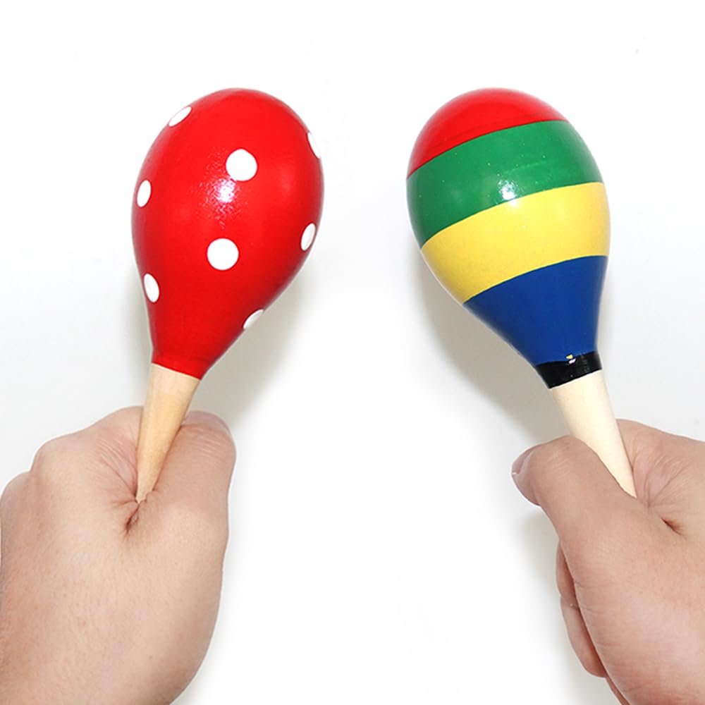 4 قطع ماراكاس ليفلوكس 2 نمط ماراكاس آلات الإيقاع اليدوية (الوان حمراء وفاخرة) - Medaid International