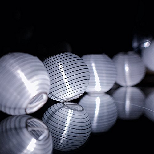 Lezonic - Solar Fairy Lights with 30 LED Lanterns, 8 Modes, Waterproof, 8 Metres