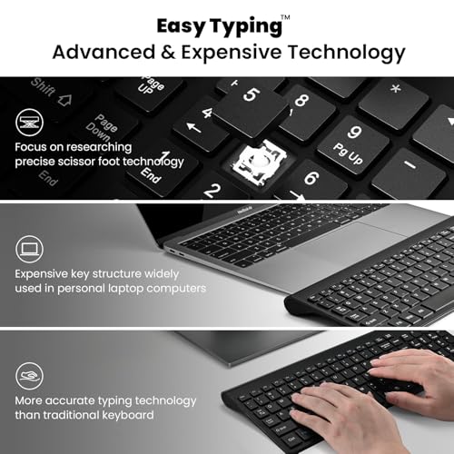Cimetech - EasyTyping KF10 Wireless Keyboard & Mouse Combo, Silent Keys, Ultra Slim Design