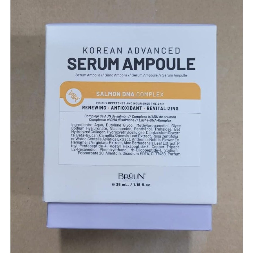 BRÜUN SD - Control Salmon DNA Ampoule - Micro Needling Korean Serum Booster for Face and Body to Use with and without Derma Pen Microneedling Skin Care Serum 1.18 fl.oz - Medaid International