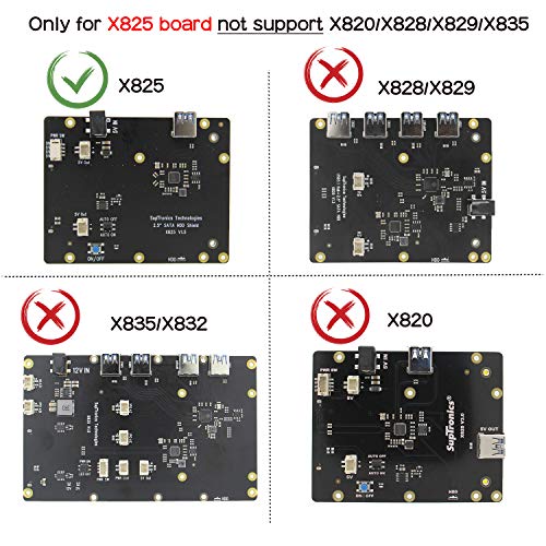 Geekworm - Raspberry Pi 4 Metal Case + Power Switch + Cooling Fan - Supports X825 2.5" SATA SSD/HDD Shield & X735