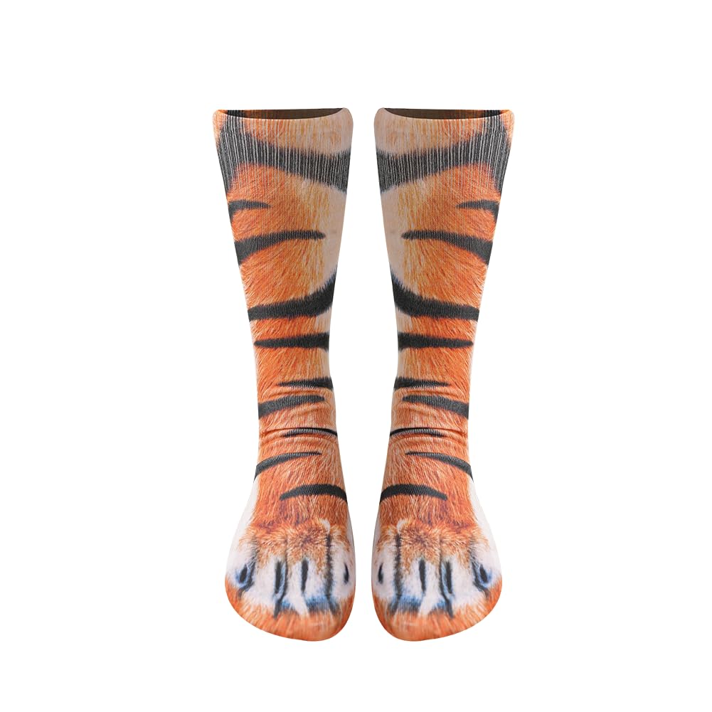 Funny Christmas Gift 3D Animal Paw Socks Tiger Socks Suitable for Adults Men and Women Teenagers Funny White Elephant Gift - Medaid International