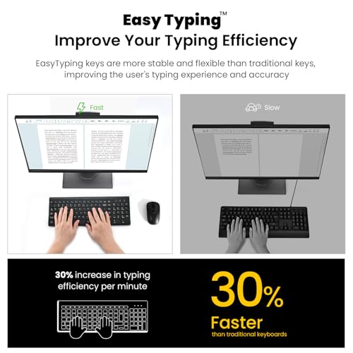 Cimetech - EasyTyping KF10 Wireless Keyboard & Mouse Combo, Silent Keys, Ultra Slim Design