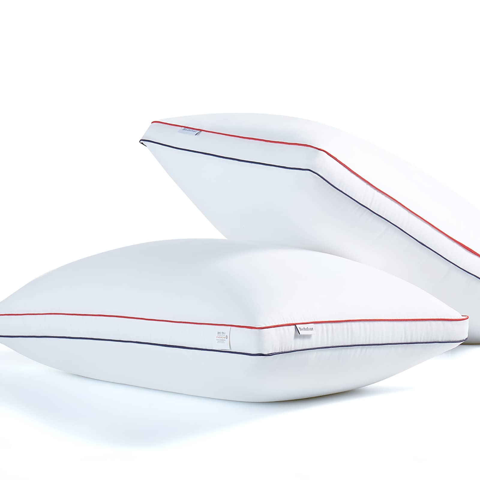 Bedufsar Bed Pillows for Sleeping, Queen Size Pillows Hotel Quality Set of 2, Firm and Supportive Gusseted Pillows for Side and Back Sleepers, Cooling Down Alternative Fluffy Soft Pillow (20x30 in) - Medaid International