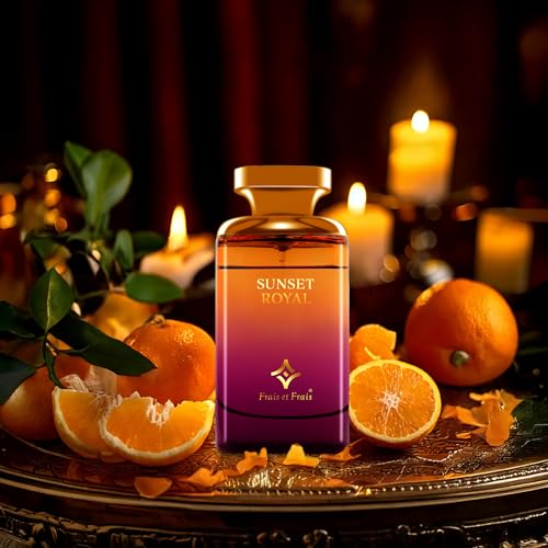 Frais et Frais Sunset Royal Perfume 100ML - Eau de Parfum - Unisex Floral Powdery Fragrance with Bergamot, Orris Root & Tonka Bean - Medaid International