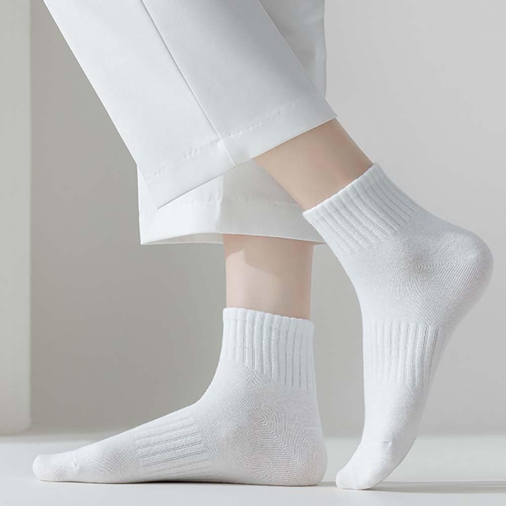 5 Pairs Comfy Running Athletic Socks Casual Striped Crew Socks for Men and Women - Medaid International