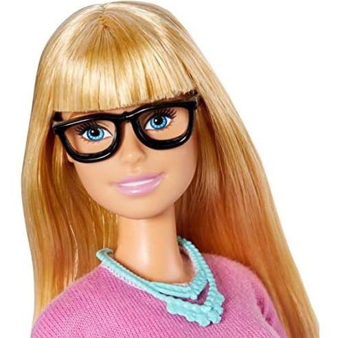 Barbie Teacher Doll, Blonde, With 10 Teaching Accessories, Including Spinning Globe And A Laptop That Opens And Closes, Gift For 3 To 7 Year Olds - Medaid - Lebanon