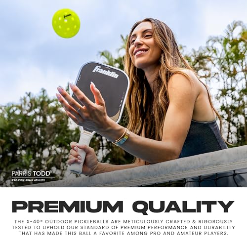 Franklin Sports X-40 Outdoor Pickleballs - Official Ball of USA Pickleball, APP Tour + US Open - Regulation Size|B074P8MZW9