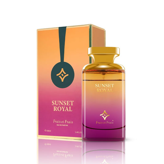 Frais et Frais Sunset Royal Perfume 100ML - Eau de Parfum - Unisex Floral Powdery Fragrance with Bergamot, Orris Root & Tonka Bean - Medaid International