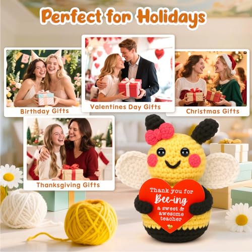Teacher Appreciation Gifts, Thank You Gifts for Teacher End of Year Christmas Educator Mentor Awesome Presents, from Student, Mini Cute Handmade Bee Decor - Medaid International