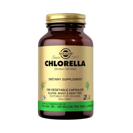 Solgar Chlorella - 100 Vegetable Capsules - Maximum Absorption - Non-GMO, Vegan, Gluten Free, Kosher - 100 Servings - Medaid International