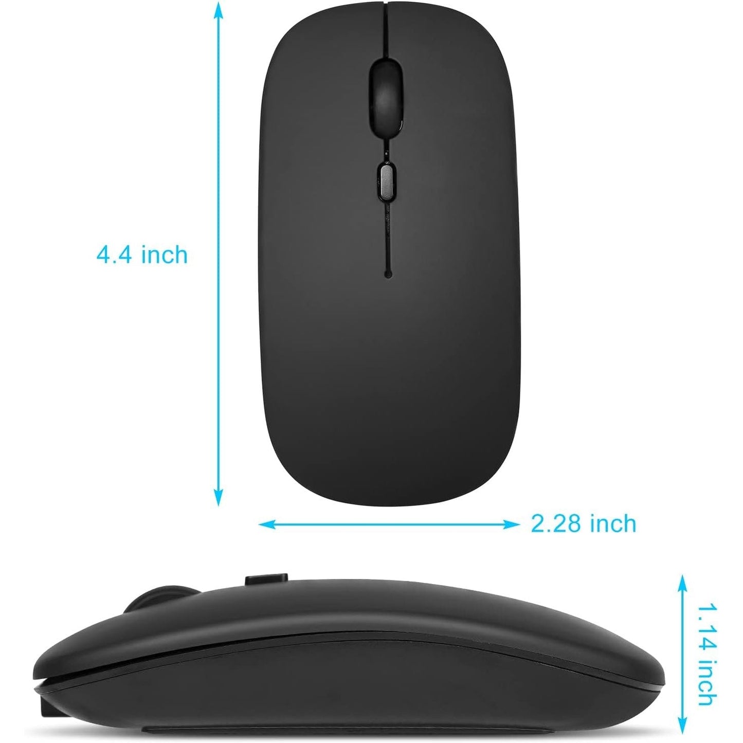 UrbanX - Rechargeable Bluetooth Wireless Mouse for Samsung Galaxy S22/S23/S24, Optical Tracking, Sleek Black Design