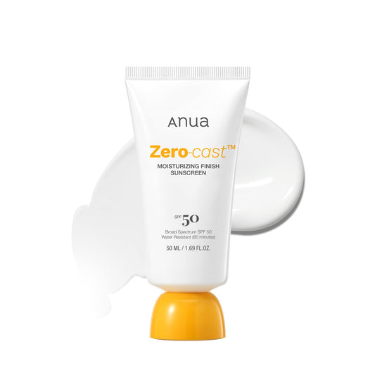 Anua Zero-Cast Moisturizing Finish Sunscreen,SPF 50, Glow Natural Sunscreen,No White Cast, Hyaluronic Acid, Niacinamide Sun Block For face,Oil-Free, Oxybenzone Free, Travel Essential (50ml/1.69fl.oz) - Medaid International