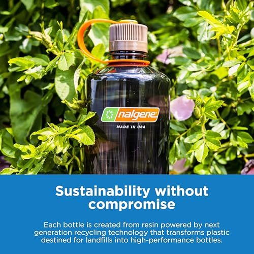Nalgene Leak Proof Tritan BPA-Free Water Bottle - 32 oz Wide Mouth - Made in the USA for Outdoor Use & Daily Hydration (Grey w/Black Lid)|B0B9T4KCV7